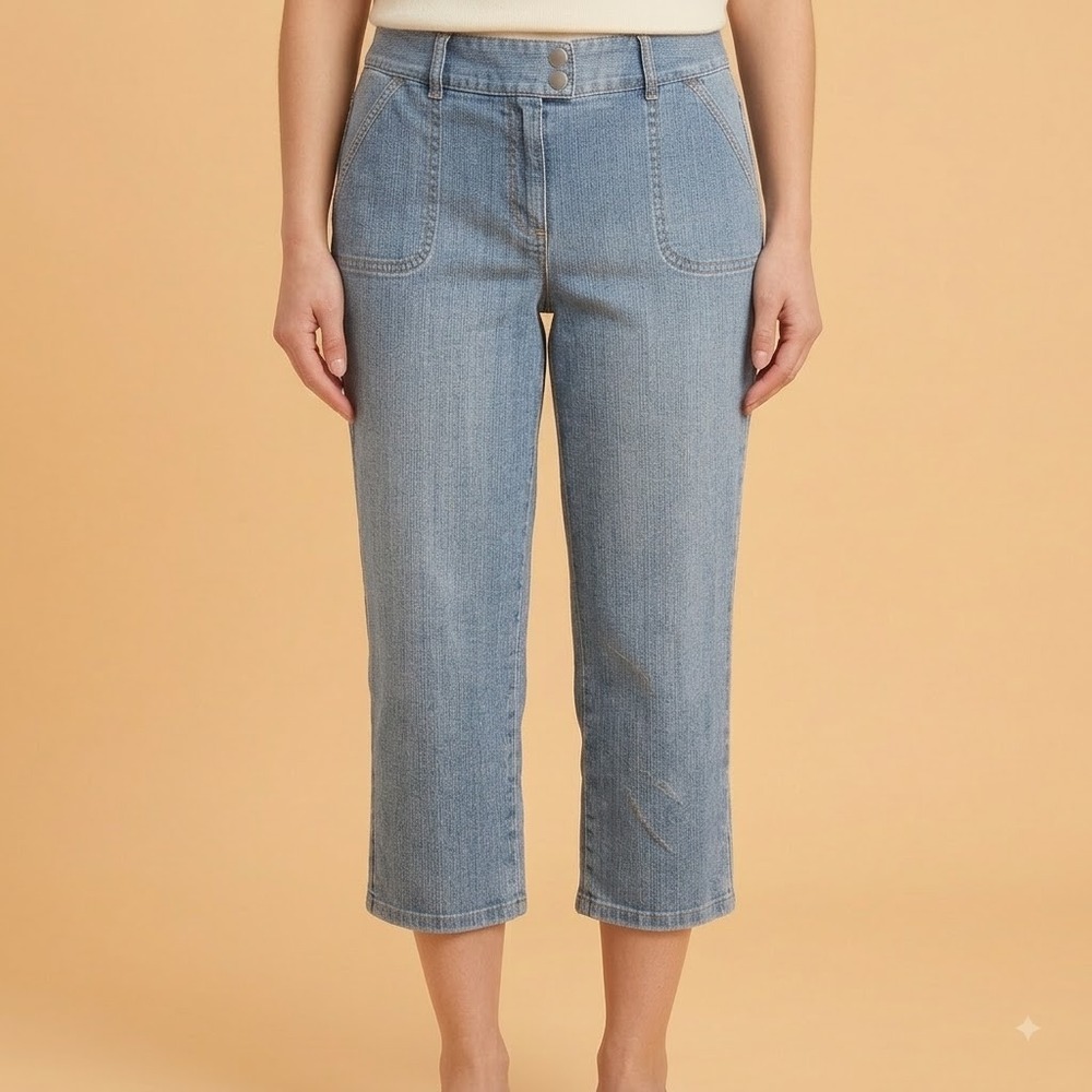 Talbots Petites Stretch Jeans‎ Women 10P Light Wash Straight